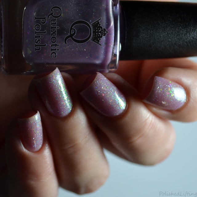 purple holo nail polish with flakies