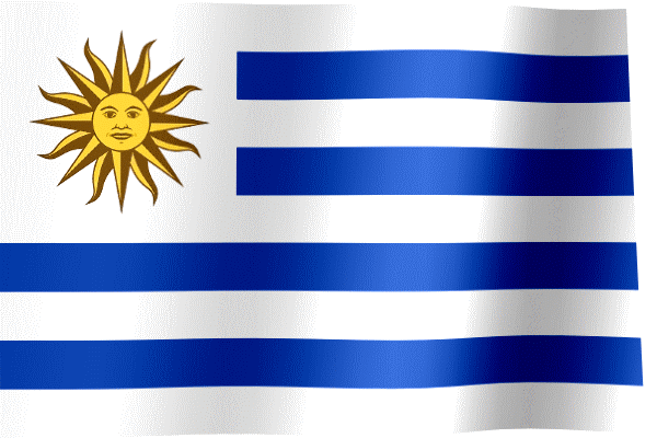 Waving Flag of Uruguay (Animated Gif)