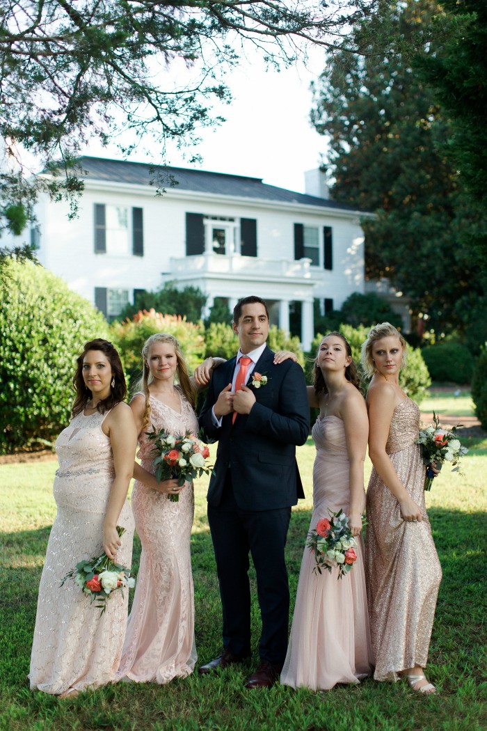 groom and bridesmaids