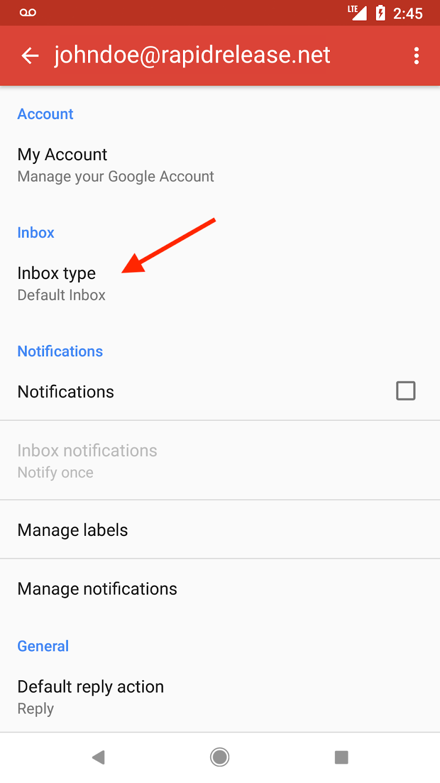 google workspace updates inbox types