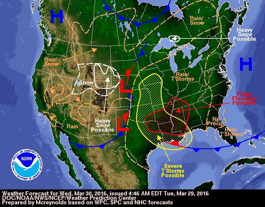 National Forecast Map 
Courtesy of the NOAA Weather Prediction Center