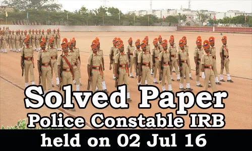 Kerala PSC - Police Constable IRB 2016 Solved Paper held on 02 Jul 2016