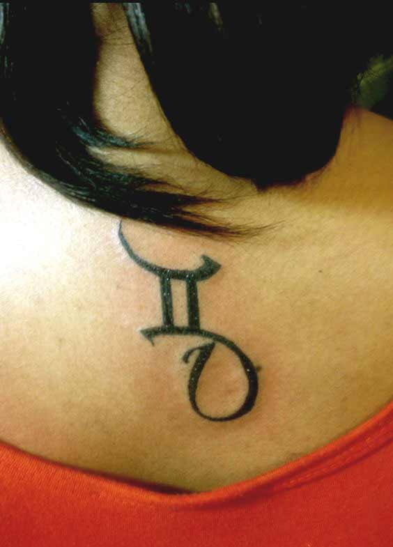 Best Unique Gemini tattoos design in curved arrow
