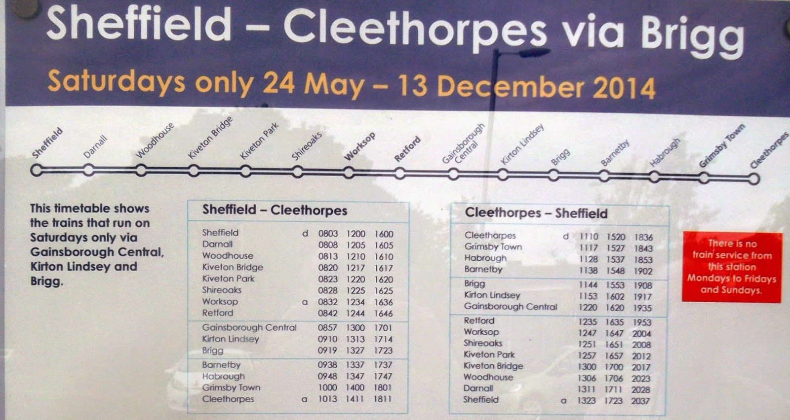 Nigel Fisher's Brigg Blog TIMES OF PASSENGER TRAINS FROM BRIGG TO CLEETHORPES & SHEFFIELD