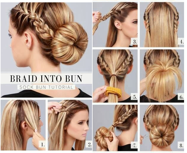 Braid Into Bun Sock Bun Tutorial Motivational Trends