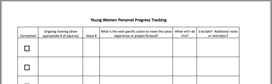 Power of a Family: New Tracking Sheets for Personal Progress and Duty
