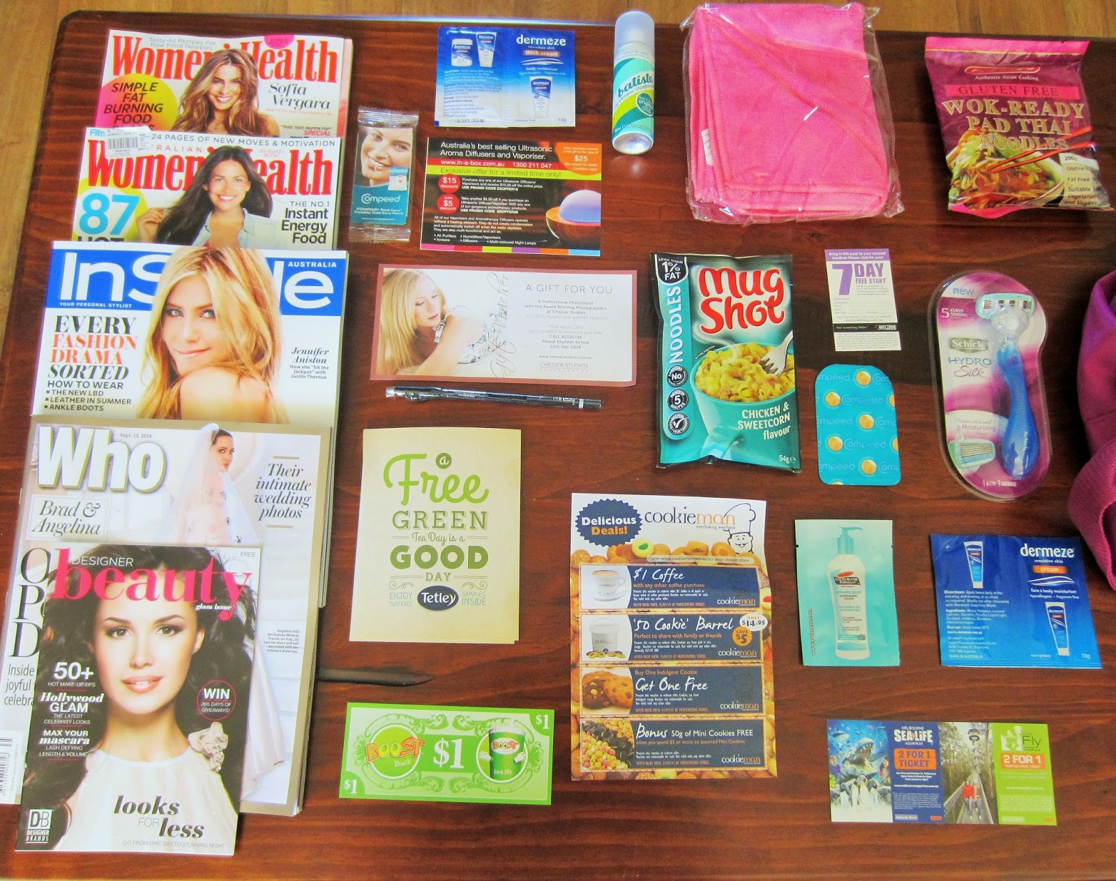 Thinking About April Women's Health Magazine Showbag 2014