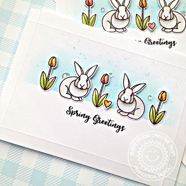 Sunny Studio Stamps: Spring Greetings Comic Strip Everyday Dies Spring Themed Card by Franci Vignoli