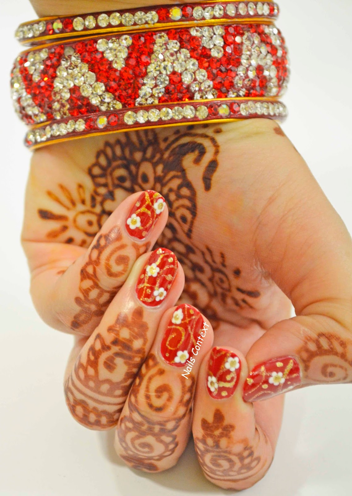 Indian Bridal nail art ❤💅 . #nailart #nailextension #nails #glitternails  #gelnails #rednails #naildesign #nailfashion #nailslove… | Instagram