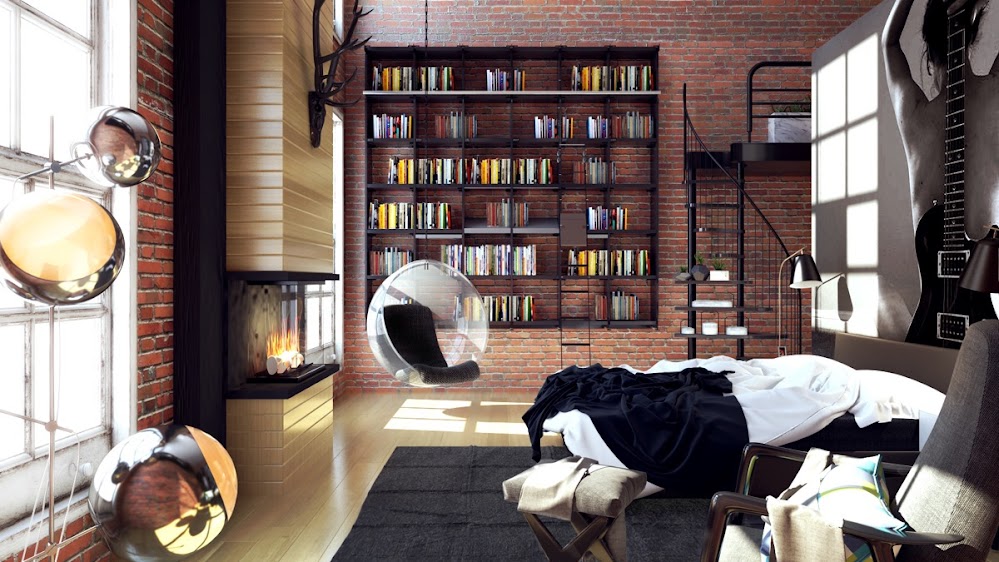 Industrial-style-reading-nook