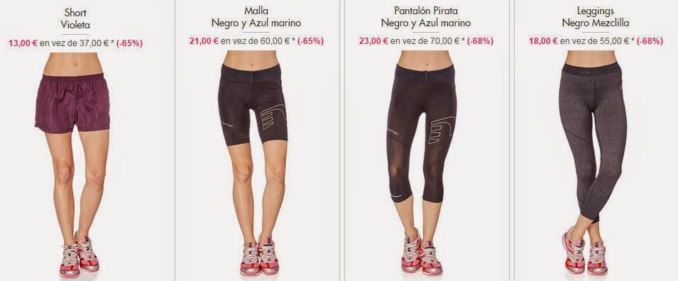 Ejemplos de shorts y mallas para mujeres en oferta Shorts y mallas para mujer
