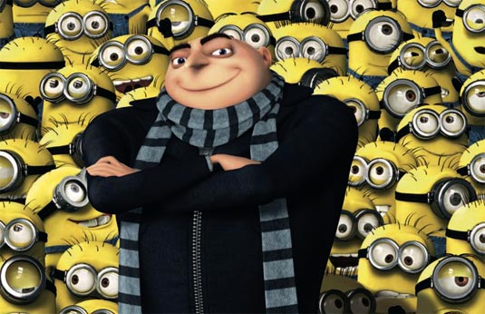 Gru with his minions in Despicable Me animatedfilmreviews.blogspot.com