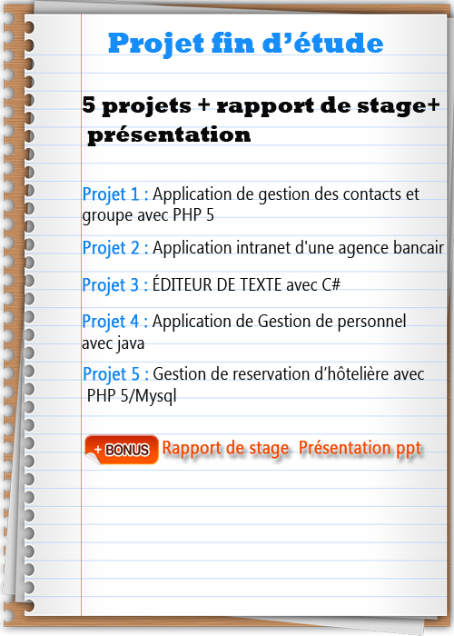 Pack 5 Projets Fin Détude Rapport De Stage Et Présentation Ppt