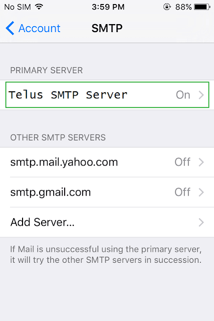 Fix problem in sending emails from telus