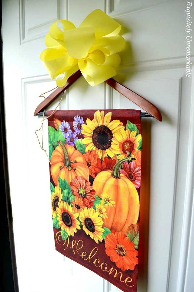 Front Door Flag Decor For Fall on Front door