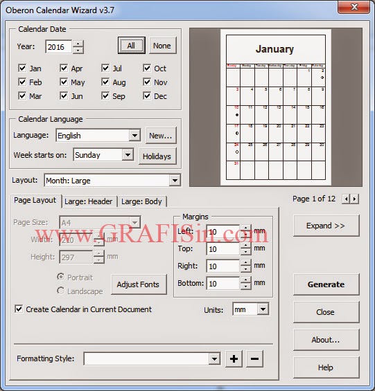 Membuat Kelender Setiap Tahun dengan Cepat di CorelDraw X7 Corel Draw