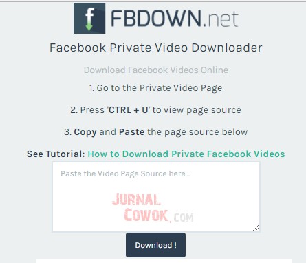 cara download video privat di facebook