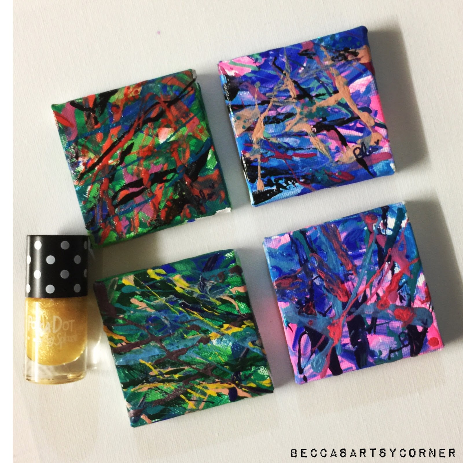 BECCASARTSYCORNER NAIL POLISH ART BLOG MINI CANVAS