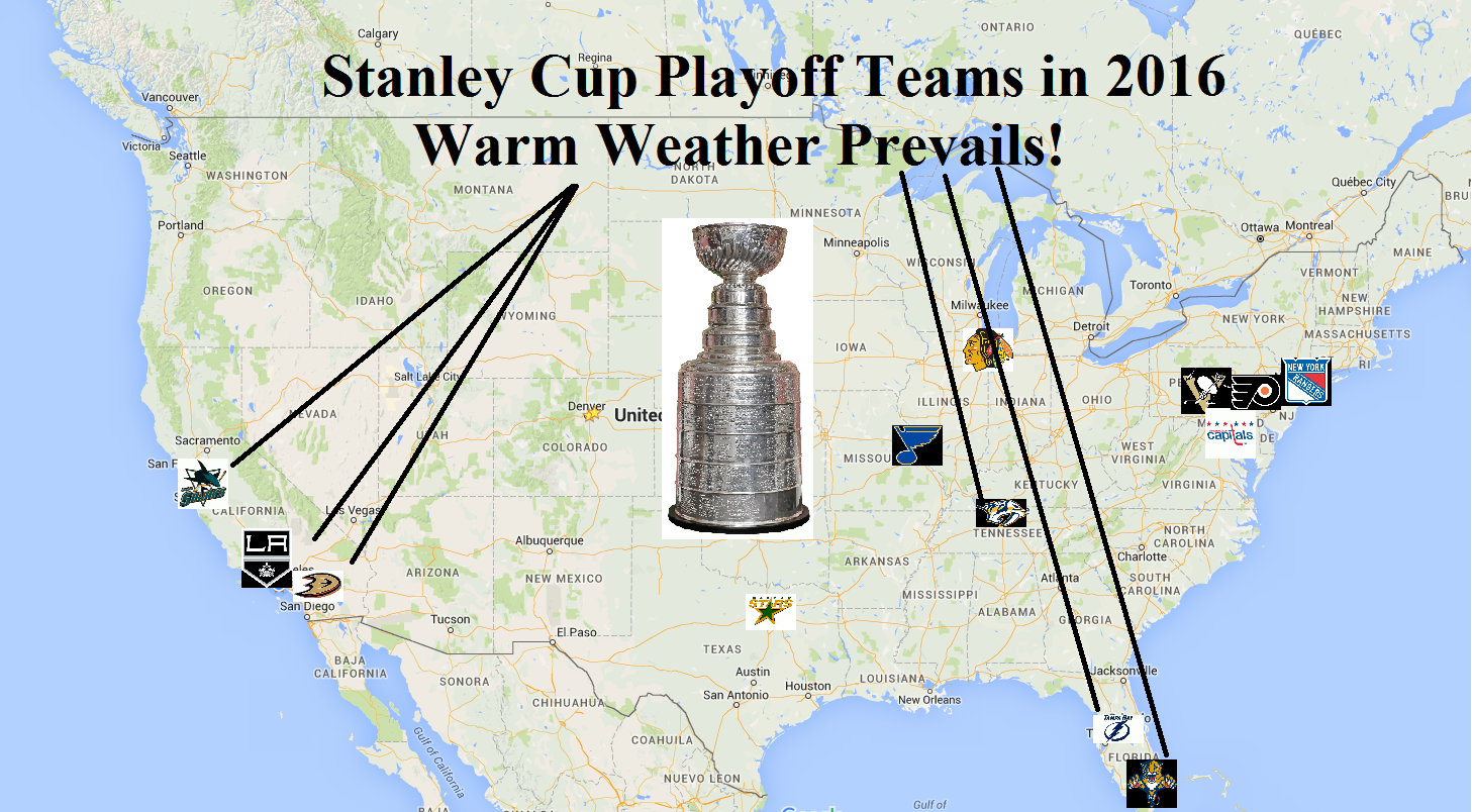 Stanley Cup 2016 Playoffs Map