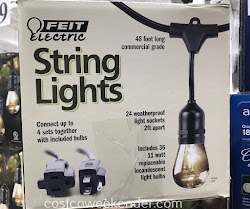 feit string lights electric incandescent 48ft costco backyards