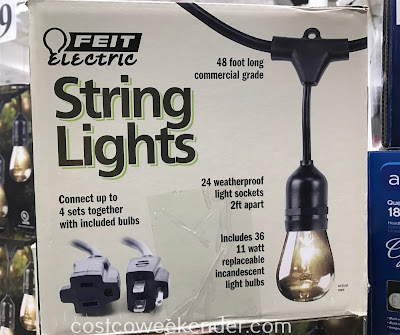 Costco 1179202 - Feit Electric 48ft Incandescent String Lights (Model No. 72115): great for backyards