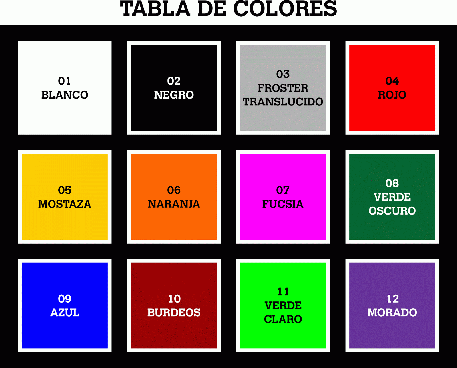 Resultado de imagen para tabla colores
