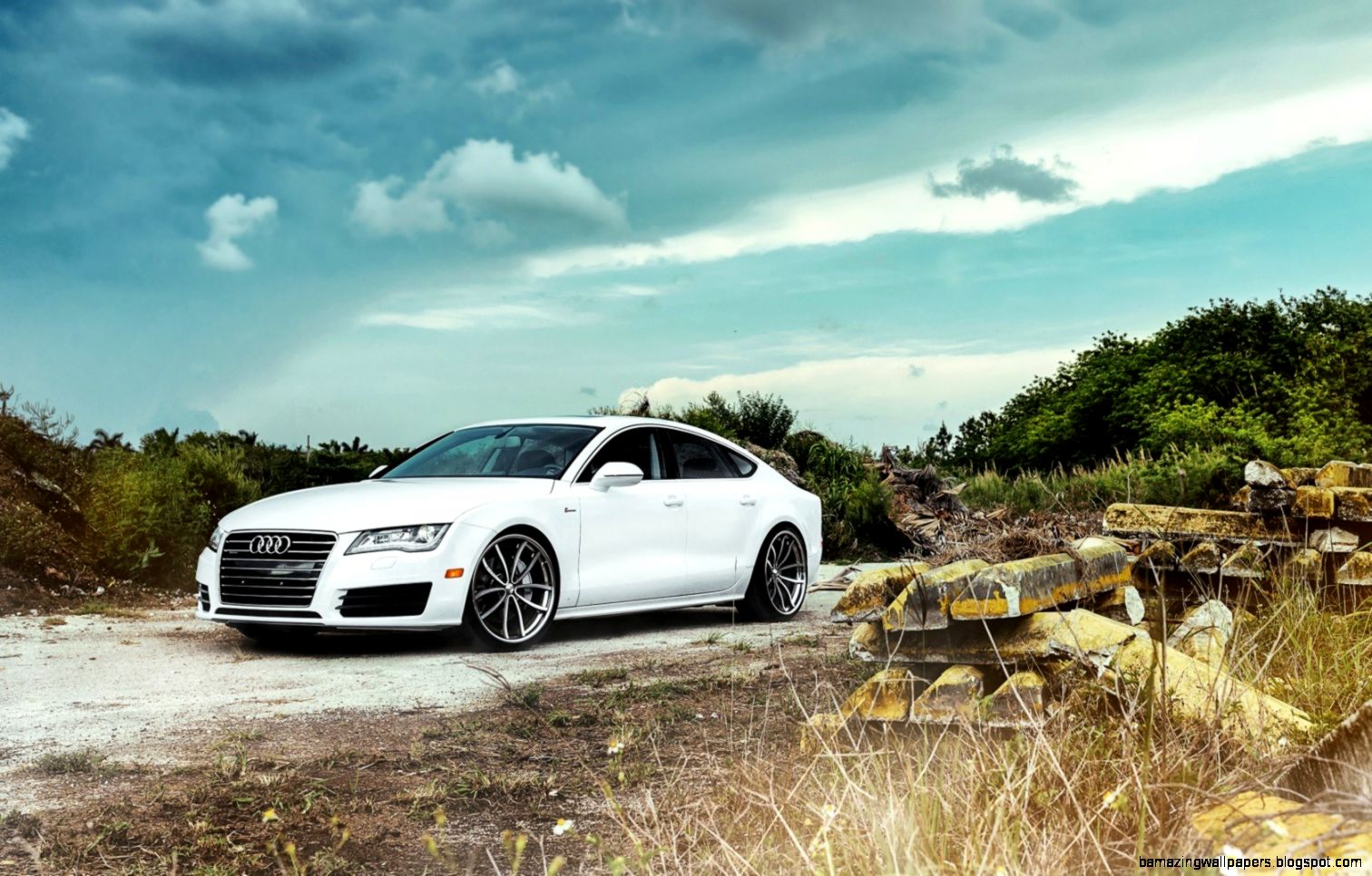 audi a7 white wallpaper  Cars