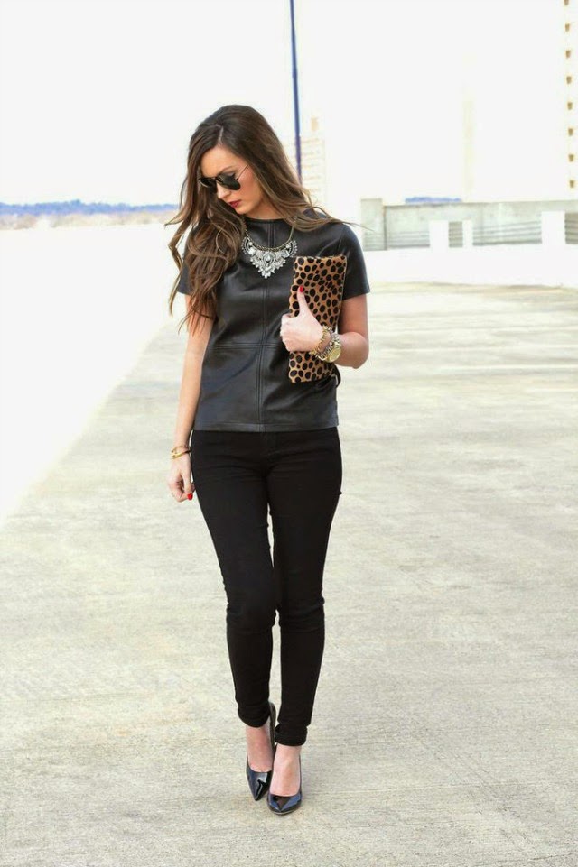 Megan Runion // For All Things Lovely: Leather Tee