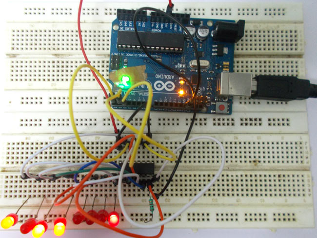 How to Use Shift Register 74HC595 with Arduino Uno - Internet of Things