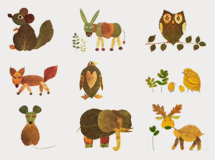 Аппликация из осенних листьев. Аппликация из листьев. Аппликация из осенних листьев. Животные из осенних листьев. Аппликация из листьев.