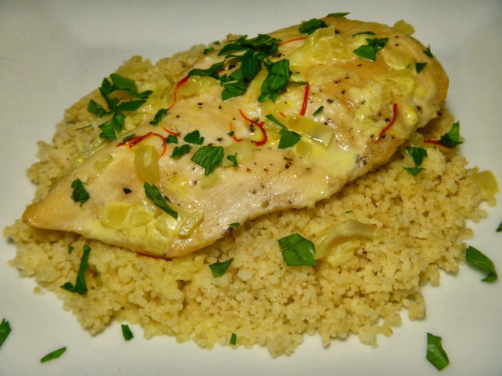 Chicken with Saffron Cream Sauce