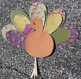 Turkey made from scrap book papers.
