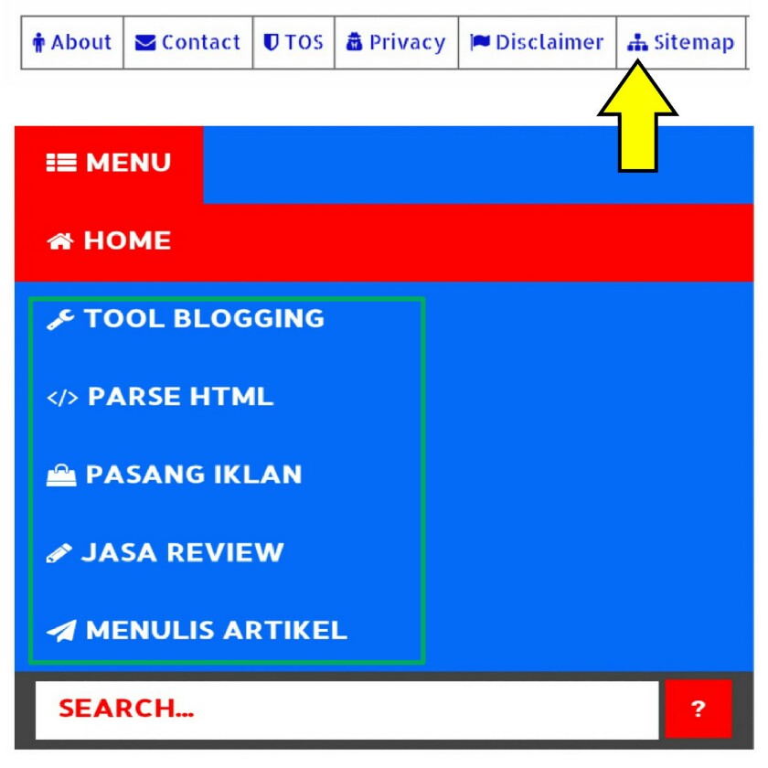 Cara Membuat Menu Navigasi dengan Tambahan Icon/font Bergambar