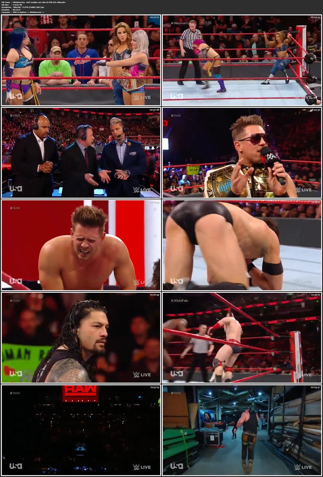 WWE Monday Night Raw 26th February 2018 480p HDTV 400MB