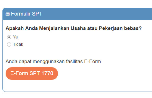 Formulir SPT e-Form 1770