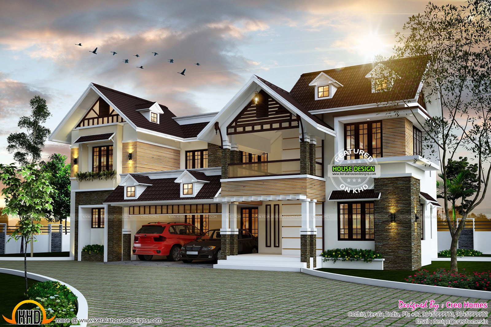 Kerala Type Home Design With Dormer Windows Kerala Home Design