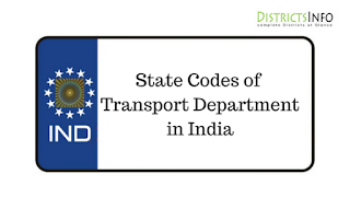 State Codes of Transport Department in India