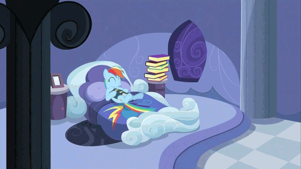 125350+-+animated+bed+bedroom+books+duplicate+leg_wiggle+rainbow_dash+reading+Read_It_And_Weep.gif