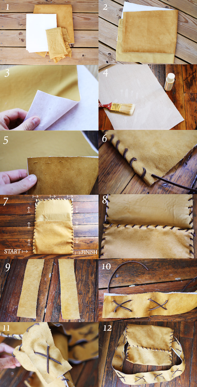 No-Sew Leather Pouch Pattern The Blue Sky Papers Blog