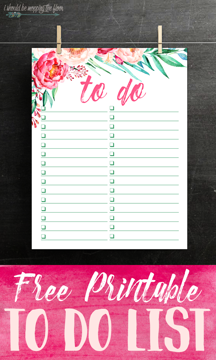 Free Printable Watercolor To Do List | Beautiful list for organizing all of your tasks. Downloads instantly. Print as many as you like.