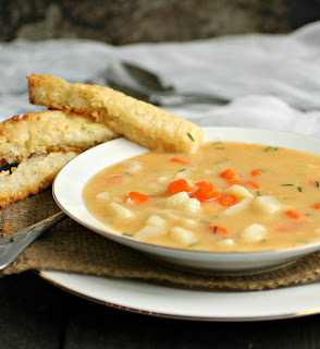 Chunky Veggie Soup with Gruyere Cheese Toast