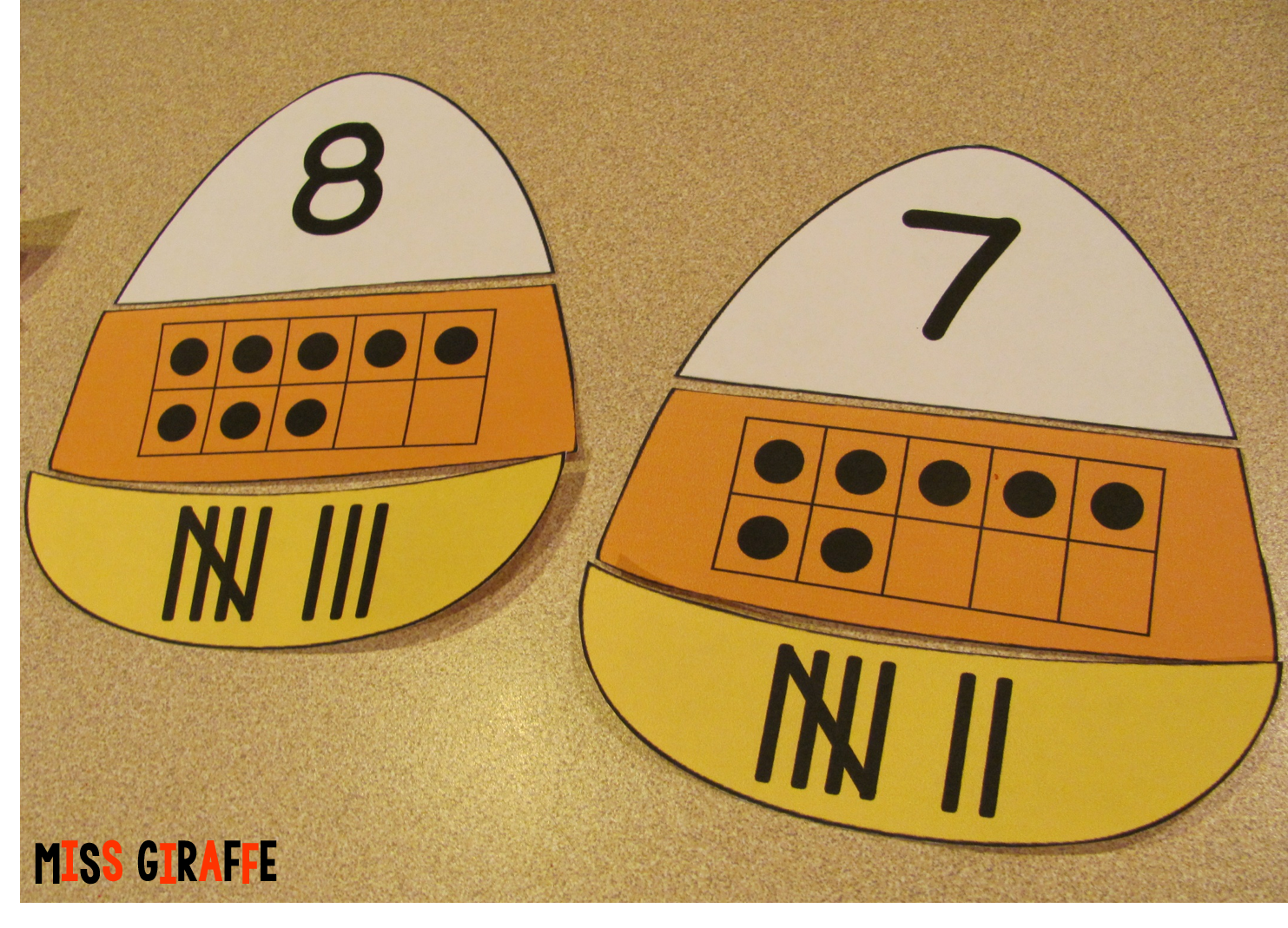 Candy corn Halloween math station and other fun October math games