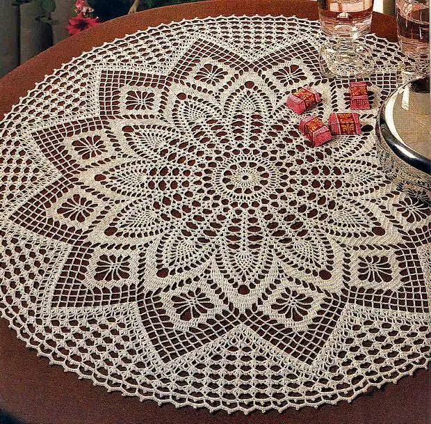 Carpeta circular tejida al crochet