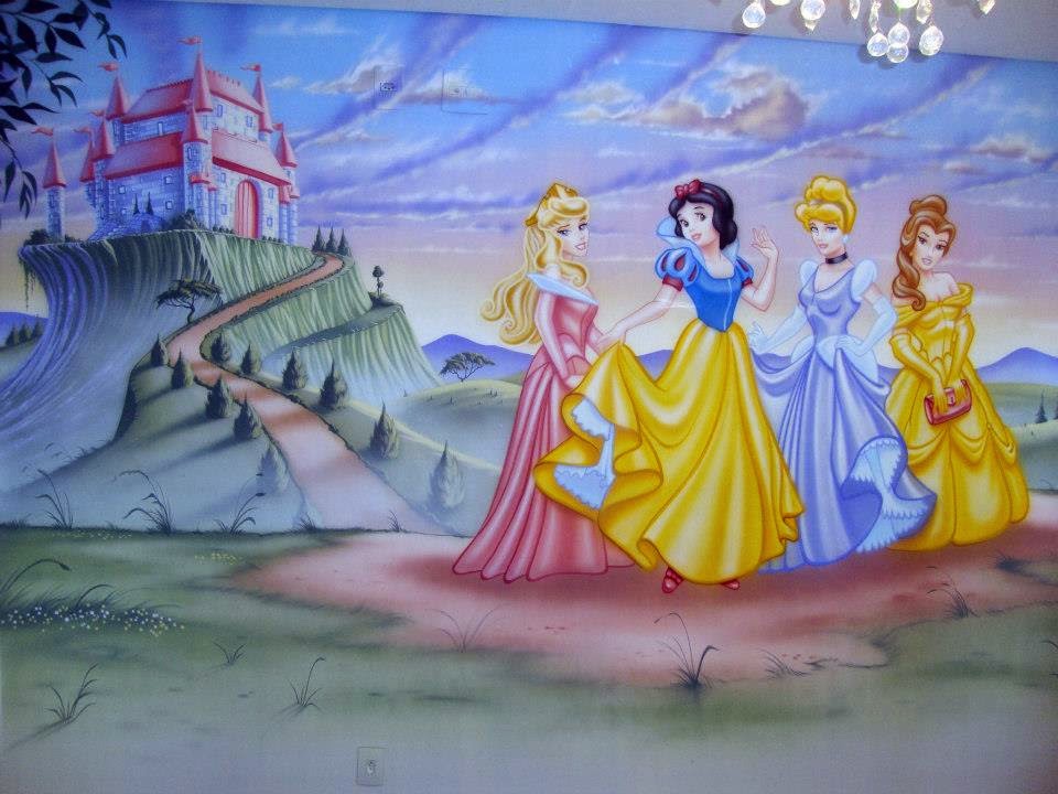 Fernando Pow Pintura em Quarto de Bebê e Criança - Princesas Disney Quarteto