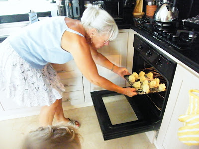 12. Get an adult to help you put the scones in the oven.