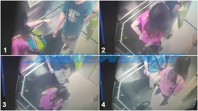 Aksi Wanita Kencing Dalam Lif Dirakam CCTV