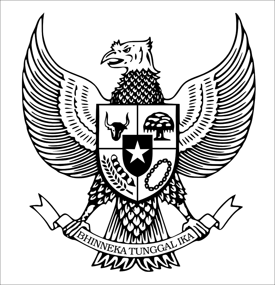 Burung Garuda Lambang Logo Gambar Mewarnai