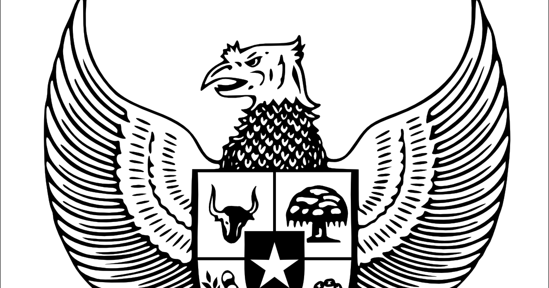 Logo Indonesia Dunia Lambang Burung Garuda Pancasila Gambar Hitam Putih