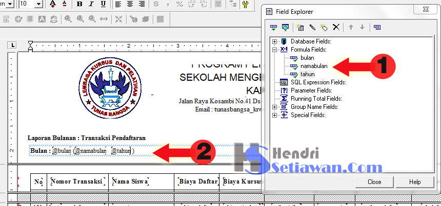 Membuat Laporan Bulanan Visual Basic 6 0 Menggunakan Crystal Report Hendri Setiawan