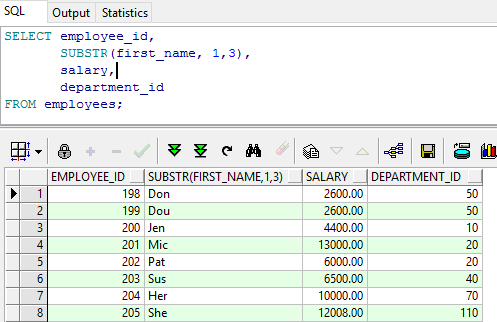Sql substring oracle